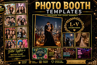 create photobooth templates, frame mockup, image frame, album and overlay