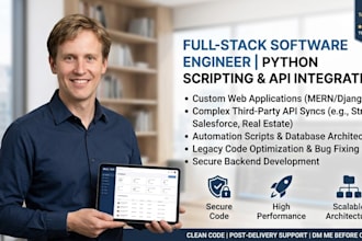 build custom web apps, python scripts, and api integrations