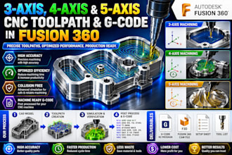 create 3axis, 4axis and 5axis with g code machine tooling in fusion360