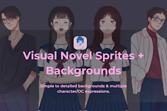 draw anime visual novel sprites and art for your game