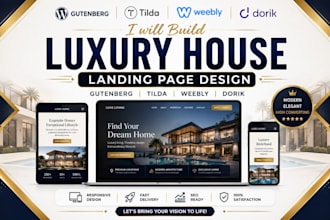 build gutenberg tilda luxury house landing page  weebly dorik website designc