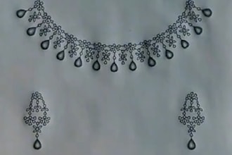 hand draw necklace and earring jewelry design