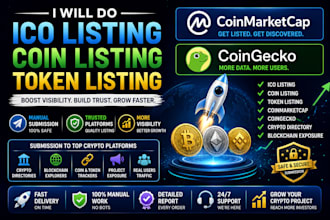 do ico listing, coin listing, token listing on coinmarketcap and coingecko