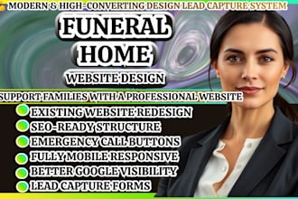 memorial website, funeral home website, cemetery website, cremation website