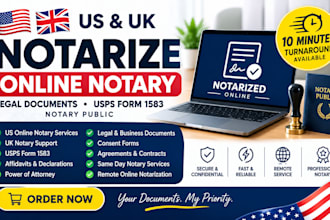 do 24hrs UK US online notary, usps form 1583, notarize legal document, UK notary