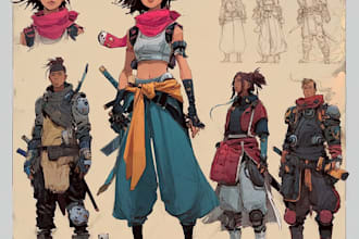 create creative character concept art and visual design
