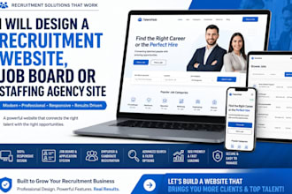 design a recruitment website, job board or staffing agency site