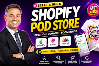 build and optimize a shopify or etsy pod store with printify printful