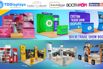 design artwork for tradeshow booth, exhibition, and vistaprint, site