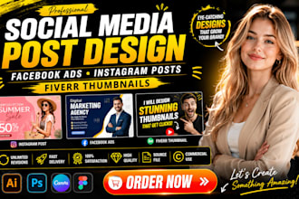 do social media post design, facebook ads design, instagram post