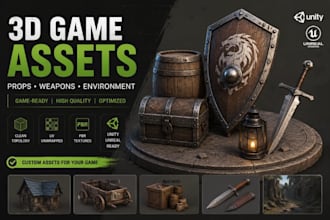 create game ready 3d props, weapons and environment assets
