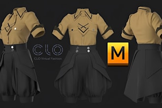 create 3d virtual clothing models for second life male and female mesh clothing