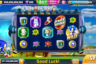 design stunning slots game ui graphics, animation and icon