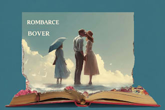 design illustrated romance book cover or ebook cover