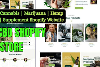 design premium cbd shopify  canabis marijuana shopify hemp store