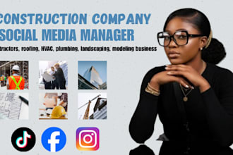 be your construction company social media manager for contractor, hvac, roofing