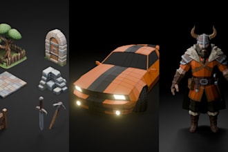 create high poly and low poly 3d game assets