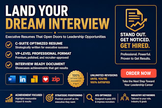 write your executive and professional resume  to land c suite and vp interview