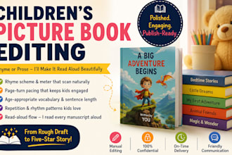 edit your children picture book, rhyme or prose, including rhym