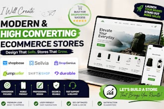 create shopbase sellvia dropgenius jumpseller shift4shop website store design