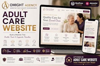 adult care website, home care website, senior care website, caregiver website