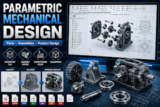 design parametric mechanical parts, assemblies and product design in cad