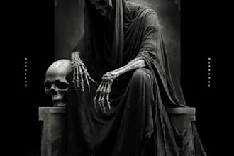 create an horror dark art illustration