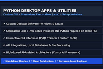 develop custom python desktop apps, utilities, and software installers