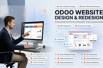 design, redesign odoo ecommerce website shopify store landing page design