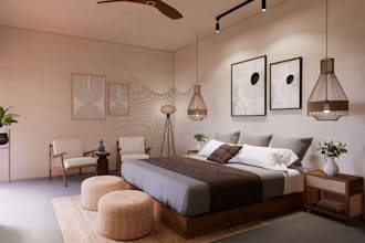 model and render photorealistic 3d interior