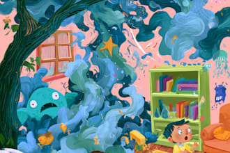 children story book illustration children story