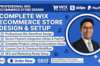 design wix ecommerce store with stripe paypal product setup