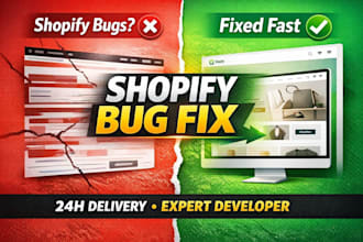 fix shopify bugs, errors, liquid issues, and speed optimization fast
