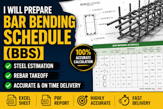 prepare bar bending schedule bbs and steel estimation
