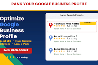 do google business profile optimization and gbp SEO for local ranking