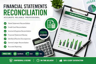 do bank statement reconciliation stubs and bookkeeping for you