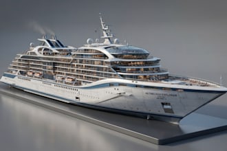 create realistic 3d ship model, 3d boat model, shipping container and warship