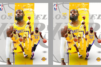 design professional basketball sports flyer, poster and game day graphic