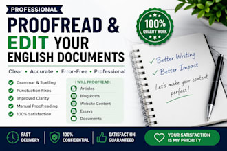 proofread and edit your english documents manually
