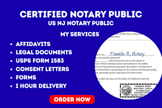 do valid UK US notarization legal documents usps form 1583 US notary public poa