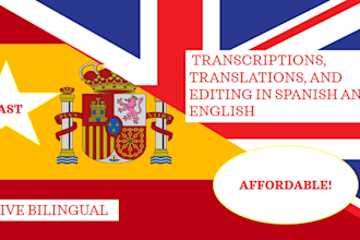 transcribe in english and spanish