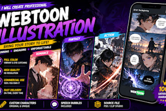 create webtoon, manga, and webcomic panel for your story