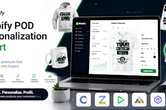 develop a custom shopify store with zakeke, customily and print on demand