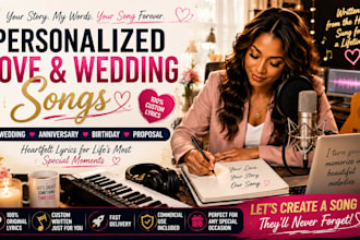 write a personalized love wedding anniversary or birthday song