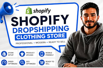design shopify dropshipping clothing store for streetwear footwears and fashion