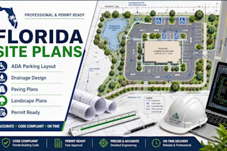 provide florida site plans, drainage, ada parking layout, paving and landscape