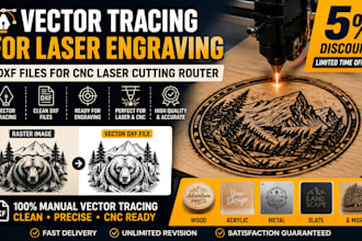 create vector tracing for laser engraving dxf files for cnc laser cutting router