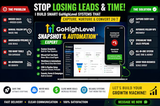 create gohighlevel snapshots, missed call text back automation and saas, surveys