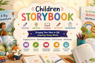 children storybook editing activity workbook writing format kid picture book