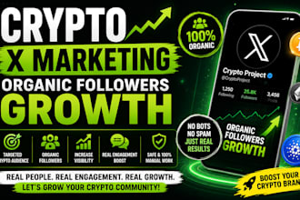 do crypto twitter x marketing for organic followers growth